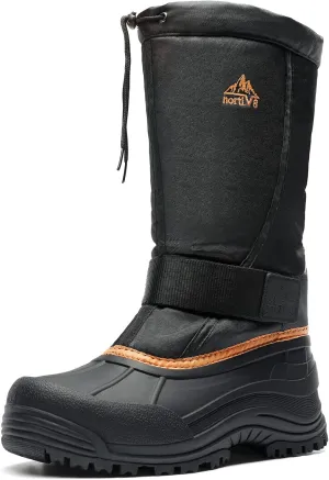 NORTIV 8 Men's Waterproof Hiking Winter Snow Boots Insulated Fur Liner Lightweight Outdoor Tall Boots