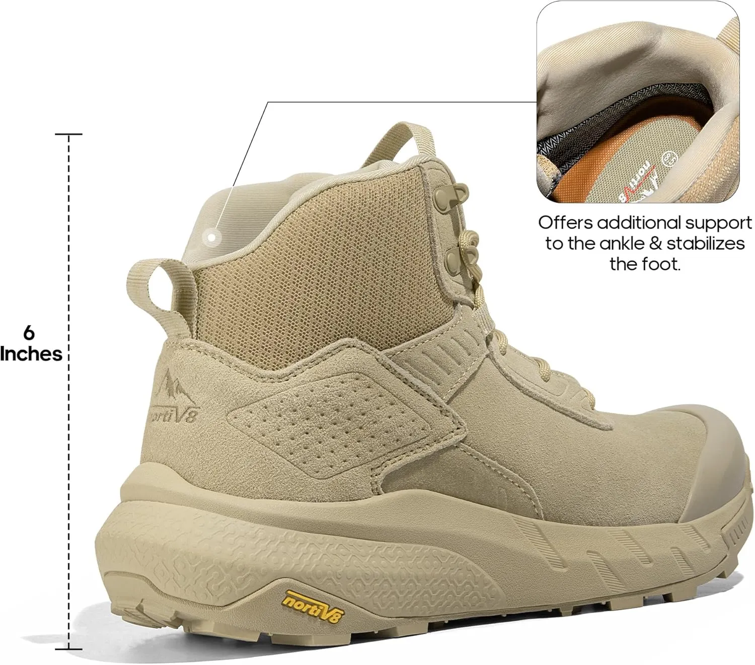 NORTIV 8 Men's Waterproof Military Tactical Work Boots Leather Motorcycle Combat Boots Lightweight Non-Slip Hiking Boots for Men Defender