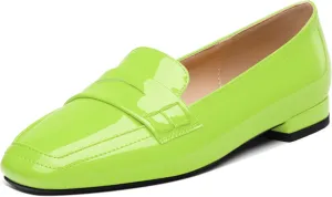 NUMALEO Women's Loafers Penny Loafers Fashion Comfortable Slip On Flats for Women Low Heel Chunky Pumps Patent Heels Work Office Dressy Shoes