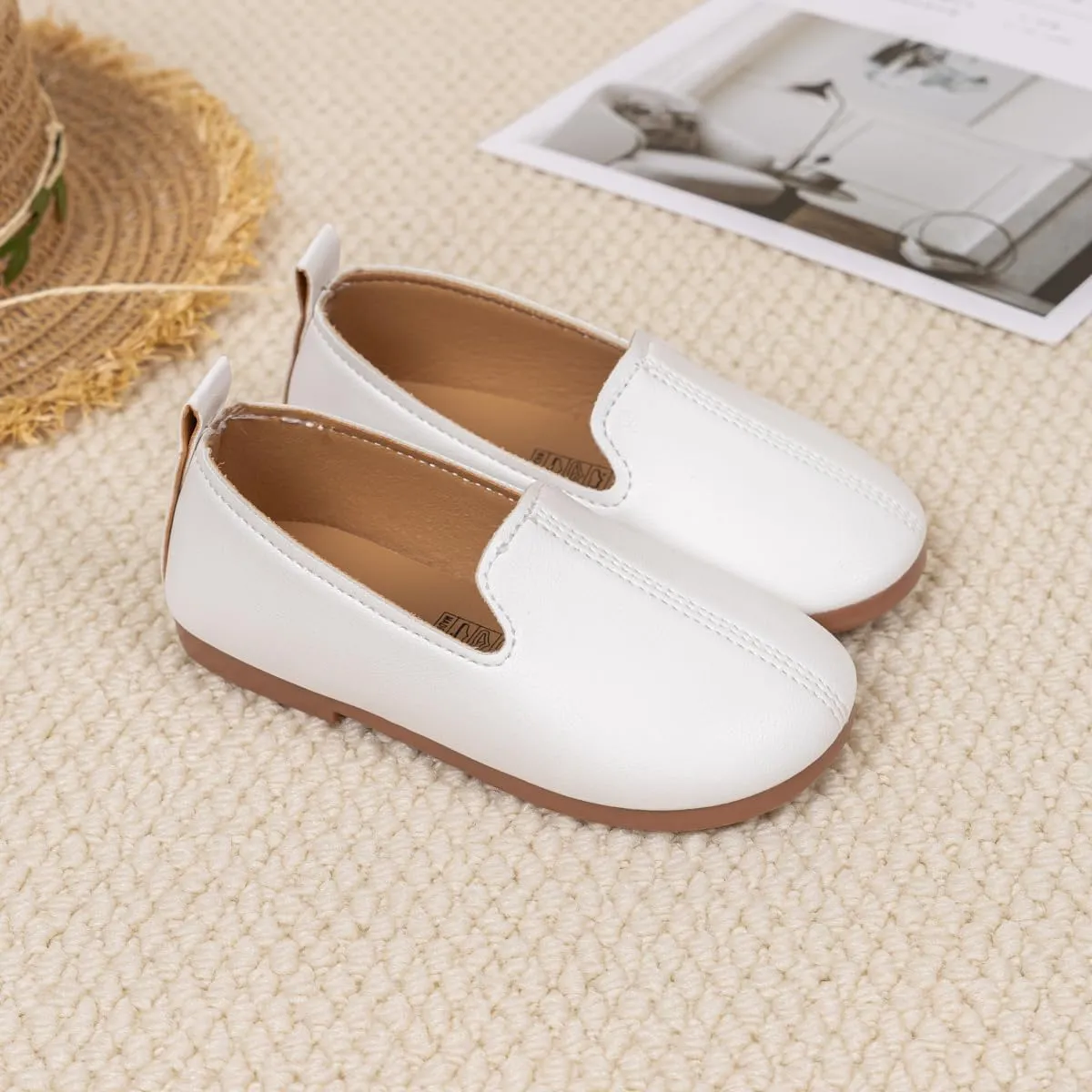 ohsofy Boys Girls Soft Slip-On Loafers Comfort Cozy Oxford Rubber Sole Casual Wedding Party Dress Shoes(Toddler/Little Kid)