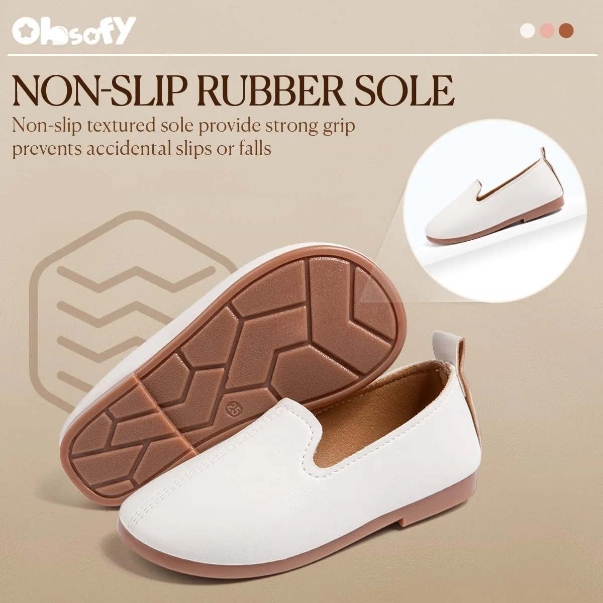 ohsofy Boys Girls Soft Slip-On Loafers Comfort Cozy Oxford Rubber Sole Casual Wedding Party Dress Shoes(Toddler/Little Kid)