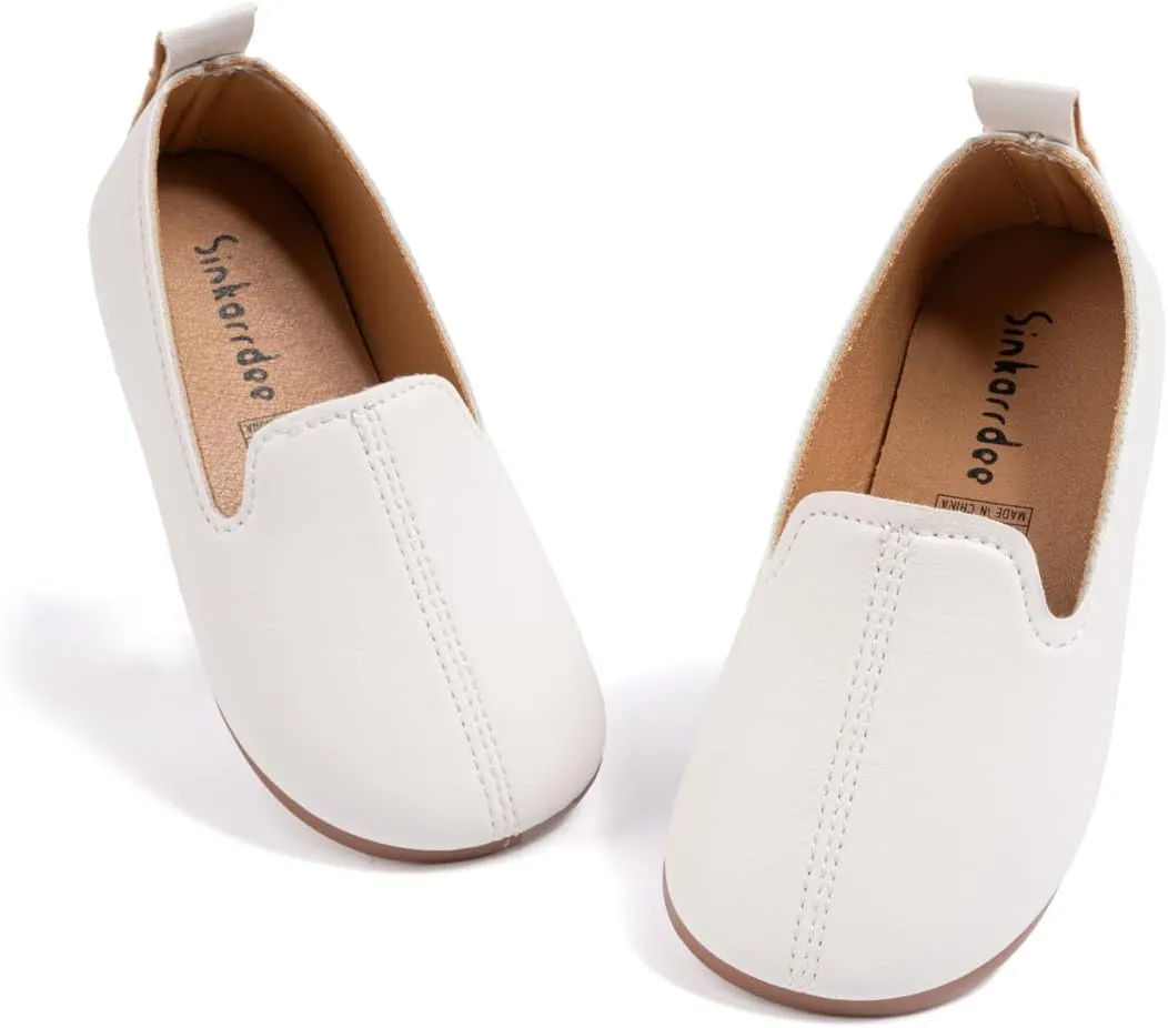ohsofy Boys Girls Soft Slip-On Loafers Comfort Cozy Oxford Rubber Sole Casual Wedding Party Dress Shoes(Toddler/Little Kid)