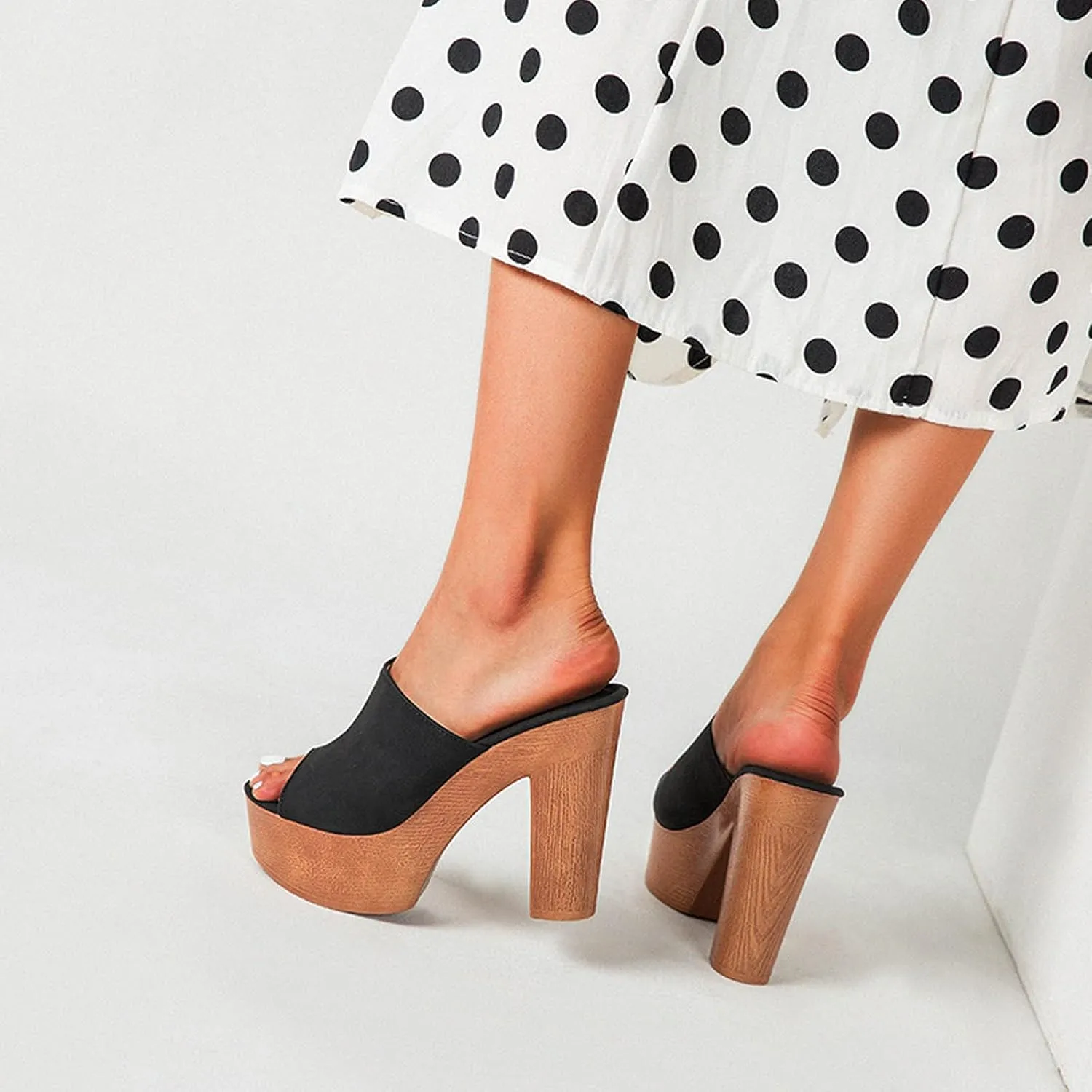 oiangi Heeled Sandals for Women Summer Fashion Fish Mouth Open Toe Straps Platform Chunky High Heels Comfortable Casual Sexy Slippers