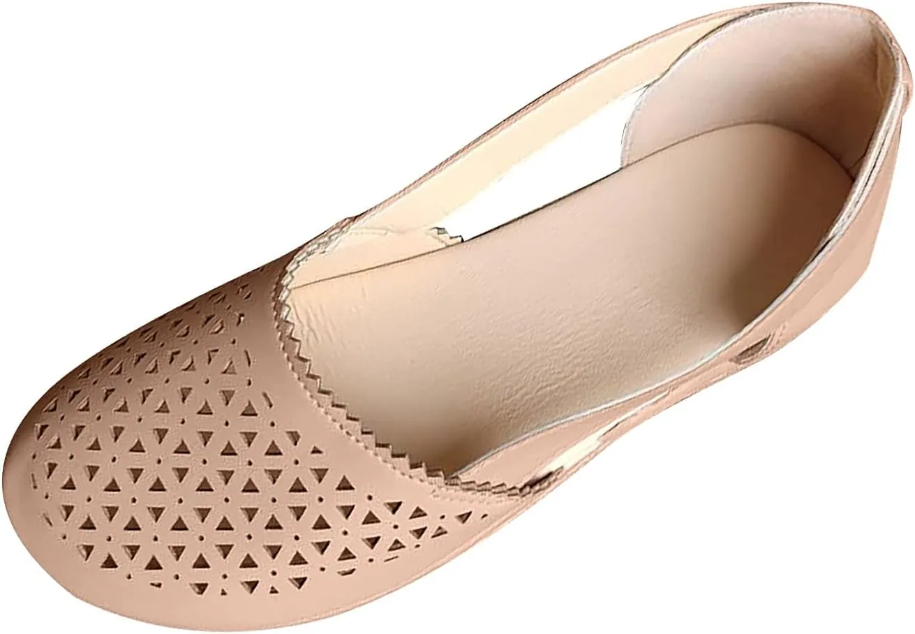 oiangi Womens Closed Toe Flat Sandals Summer Casual Loophole Mesh Hollow Platform Shoes Solid Color Comfortable Breathable Outdoor Sandalias Slipper