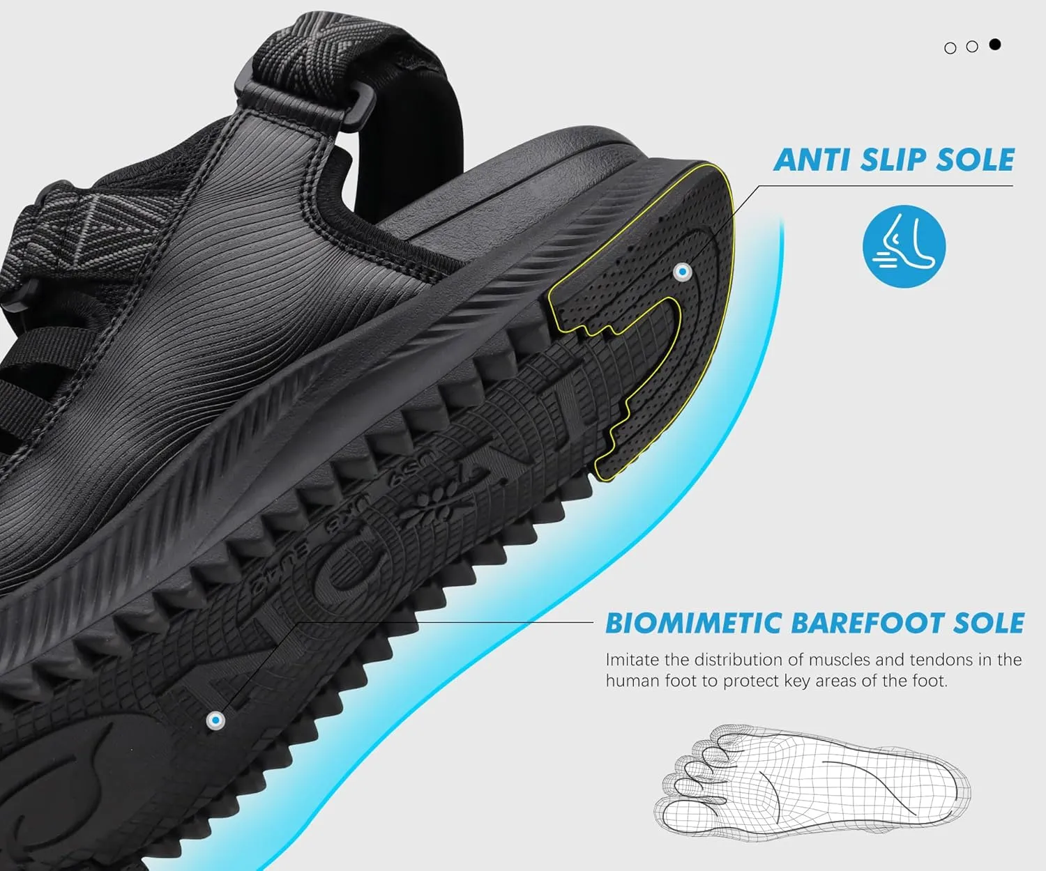 ONCAI Men Hiking Sandals, Arch Support Walking Sandals with Outdoor Orthotic Footbed for Plantar Fasciitis, Hombre Sandalias Recovery Sport Size 7-14