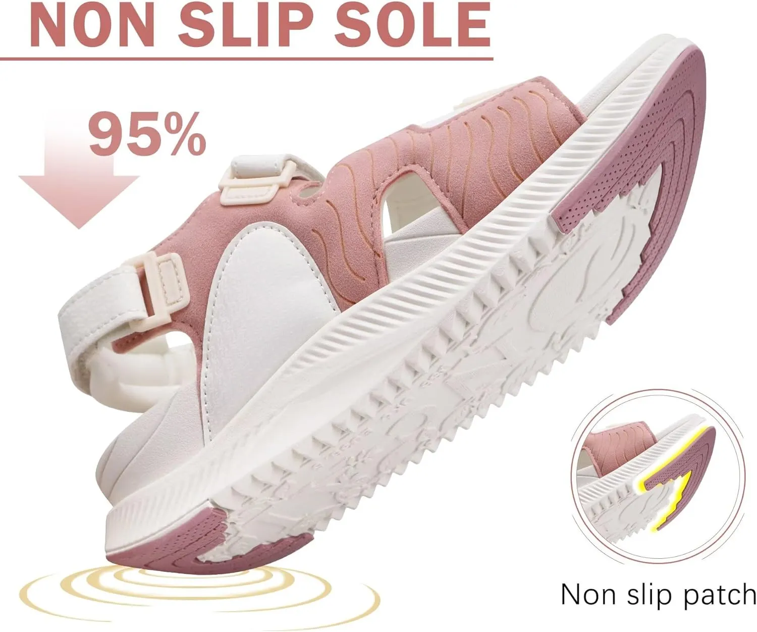 ONCAI Women's Hiking Sandals with Arch Support Walking Sports Sandals Woman Outdoor Orthotic Footbed for Plantar Fasciitis Water Summer Sandalias Mujer with Adjustable Strap