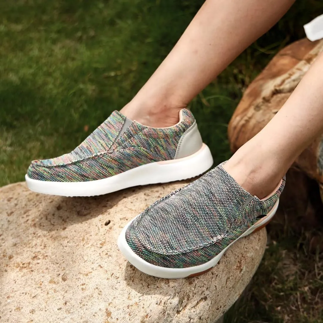 OrthoComfoot Women's Orthopedic Comfortable Walking Shoes, Casual Arch Support Slip-On Shoes for Plantar Fasciitis, Breathable Orthotic Loafers for Foot and Heel Pain Relief