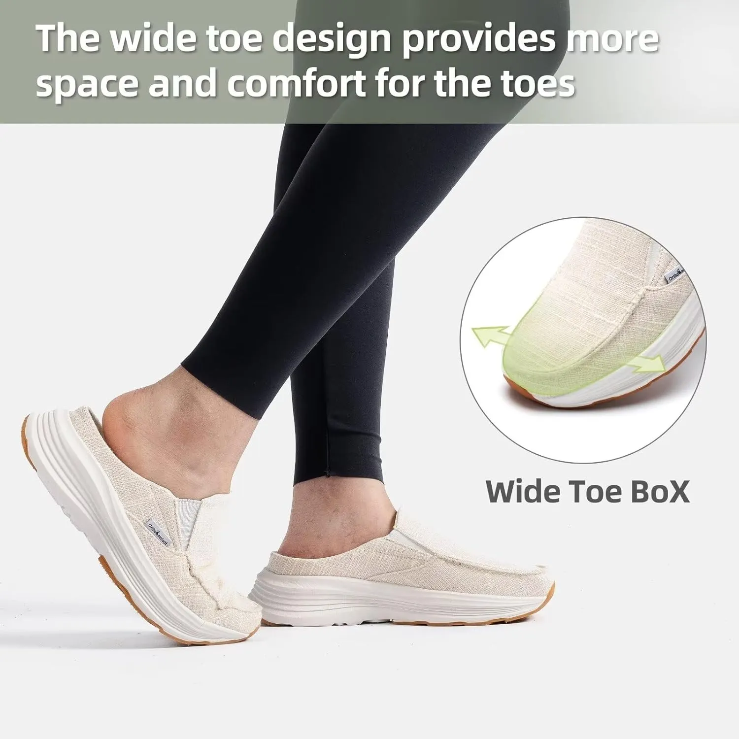 OrthoComfoot Women's Orthopedic Slip-On Loafers Walking Shoes: Comfortable Arch Suppor Slippers for Plantar Fasciitis, Casual Soft Orthotic Shoes for Foot and Heel Pain Relief