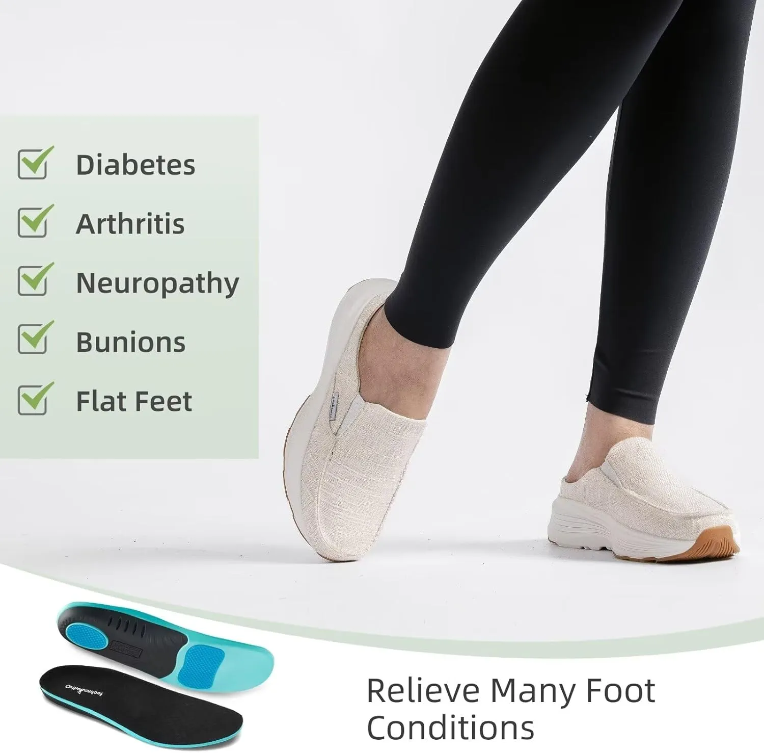 OrthoComfoot Women's Orthopedic Slip-On Loafers Walking Shoes: Comfortable Arch Suppor Slippers for Plantar Fasciitis, Casual Soft Orthotic Shoes for Foot and Heel Pain Relief