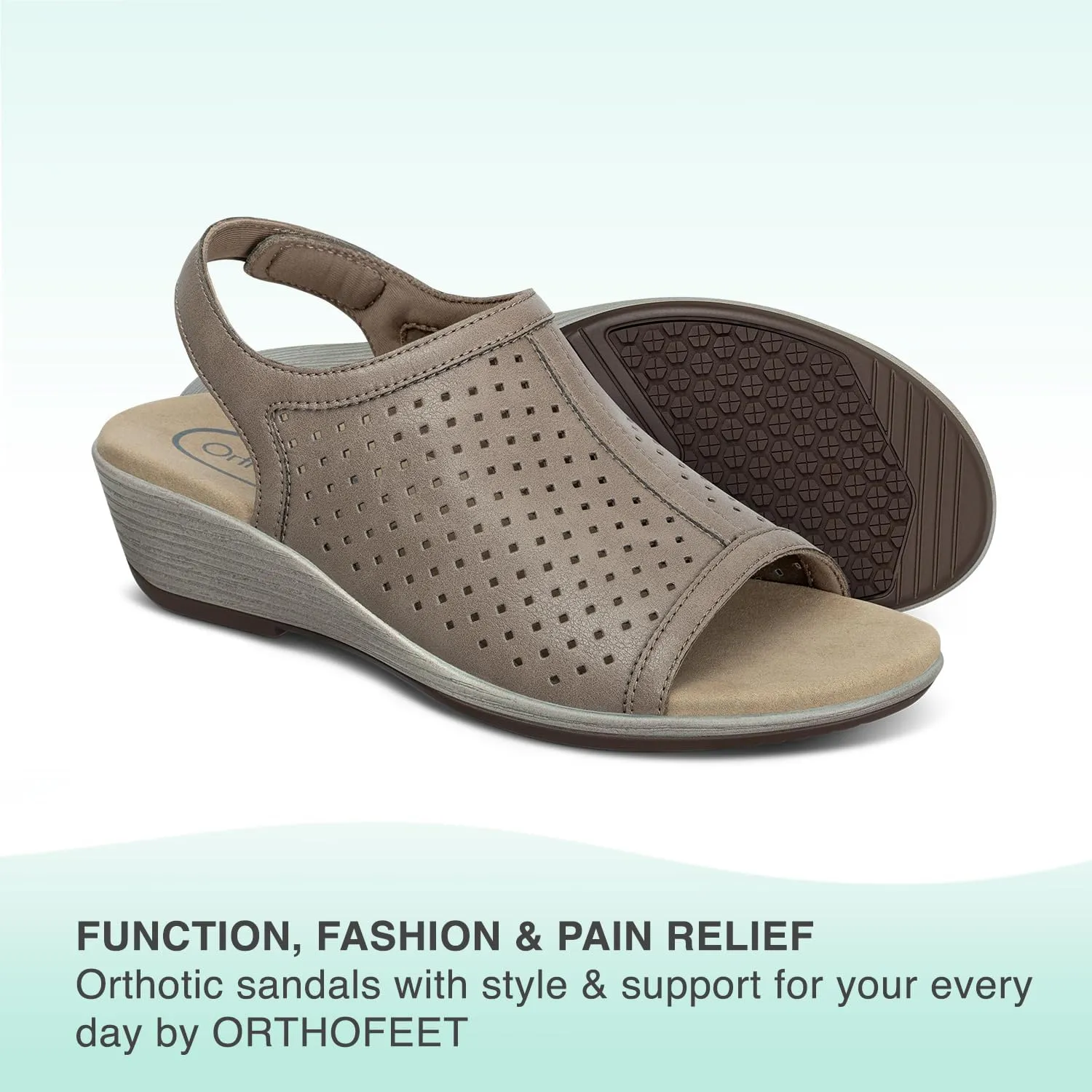 Orthofeet Women's Orthopedic Leather Hazel Sandals