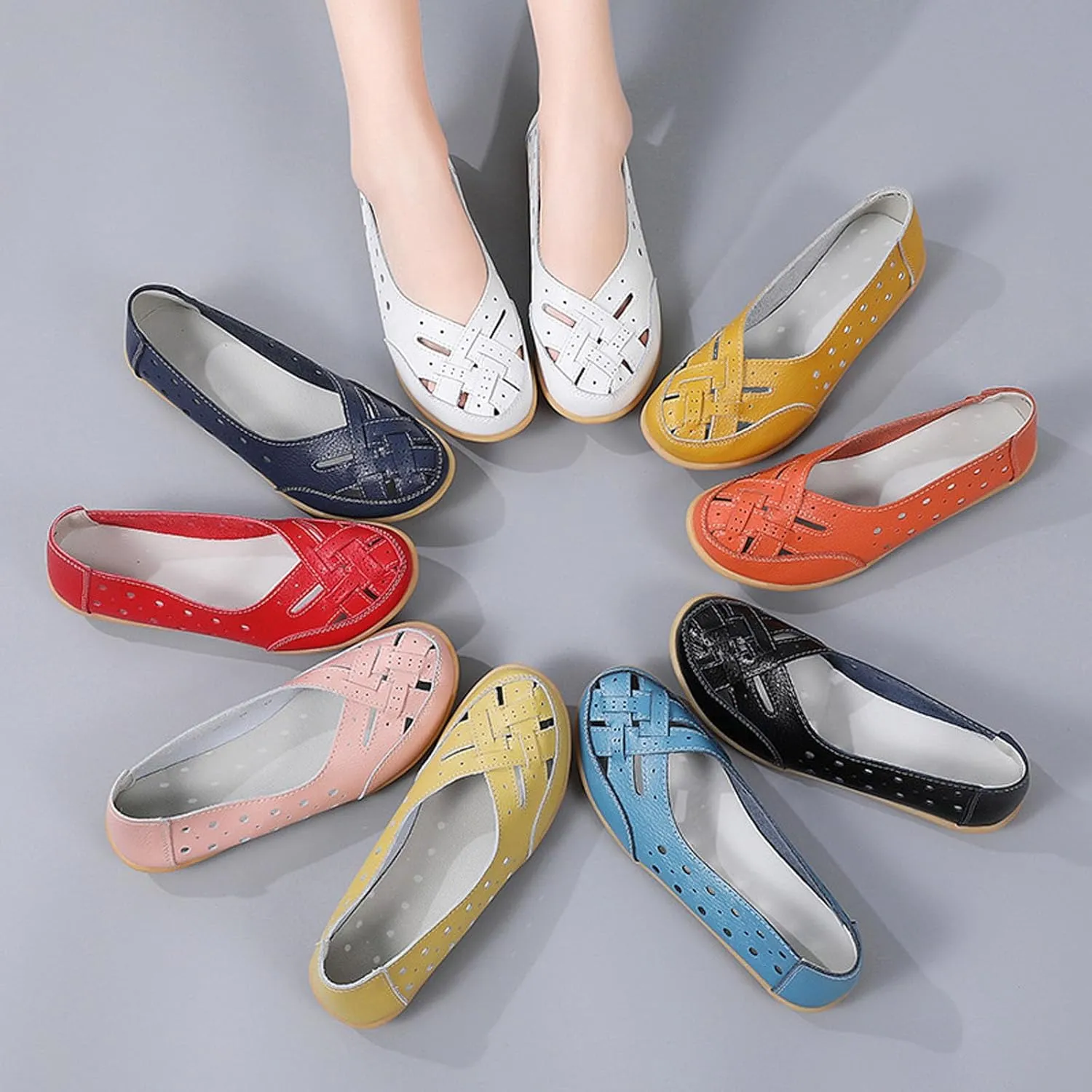 Orthopedic Loafers for Women, Orthopedic Loafers in Breathable Leather, Women's Orthopedic Shoes Sandals