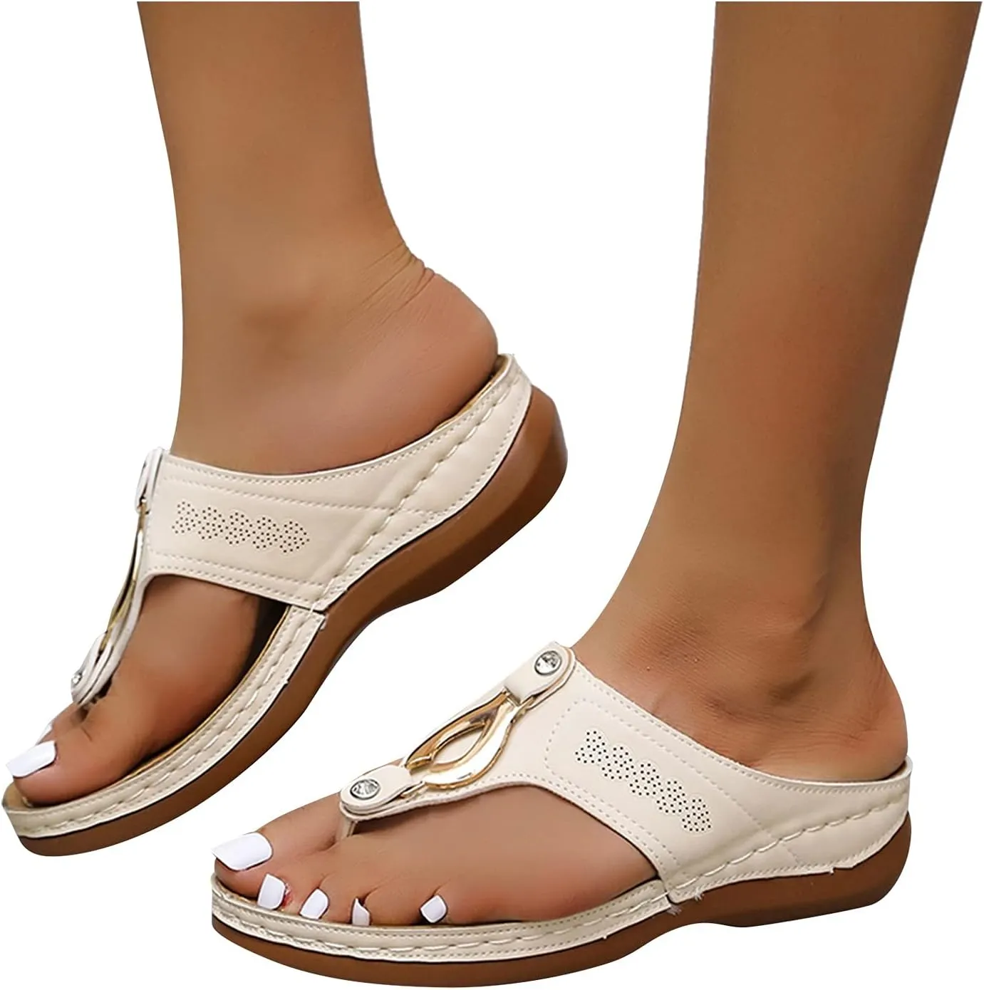 Orthopedic Sandals for Women Wide Width Flip Flops Beach Wedge Womens Wedge Sandal Comfortable Closed Toe Arch Support Womans Slides Orthopedic Shoes Summer Dressy Dressy Orthotic Shoe
