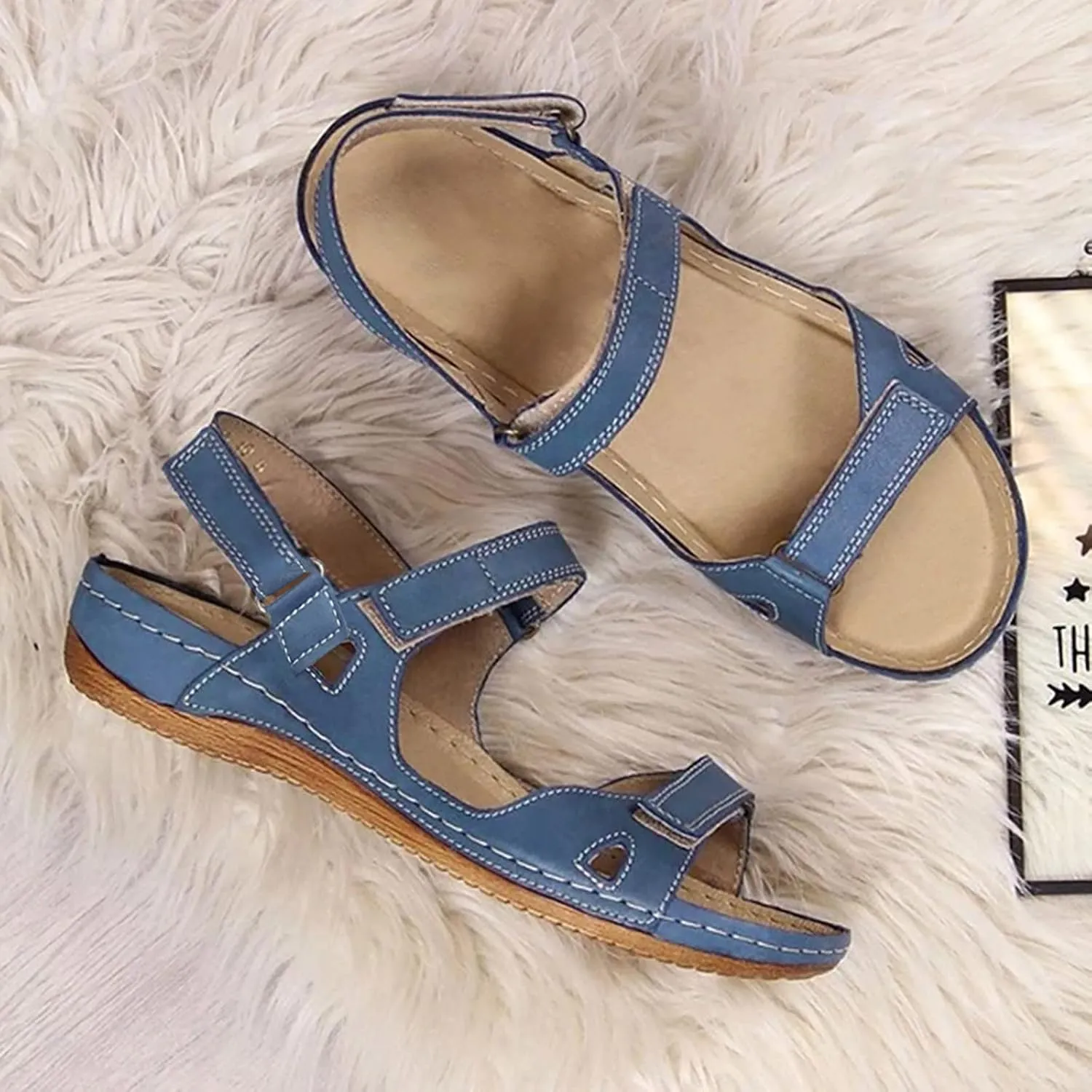 Orthotic Sandals for Women Extra Wide Flip Flops Beach Non Slip Wedge Sandal Dressy Wide Arch Support Shoes for Womens Wedge Shoes Slip On Dressy Wedge Orthopedic Shoe for Woman