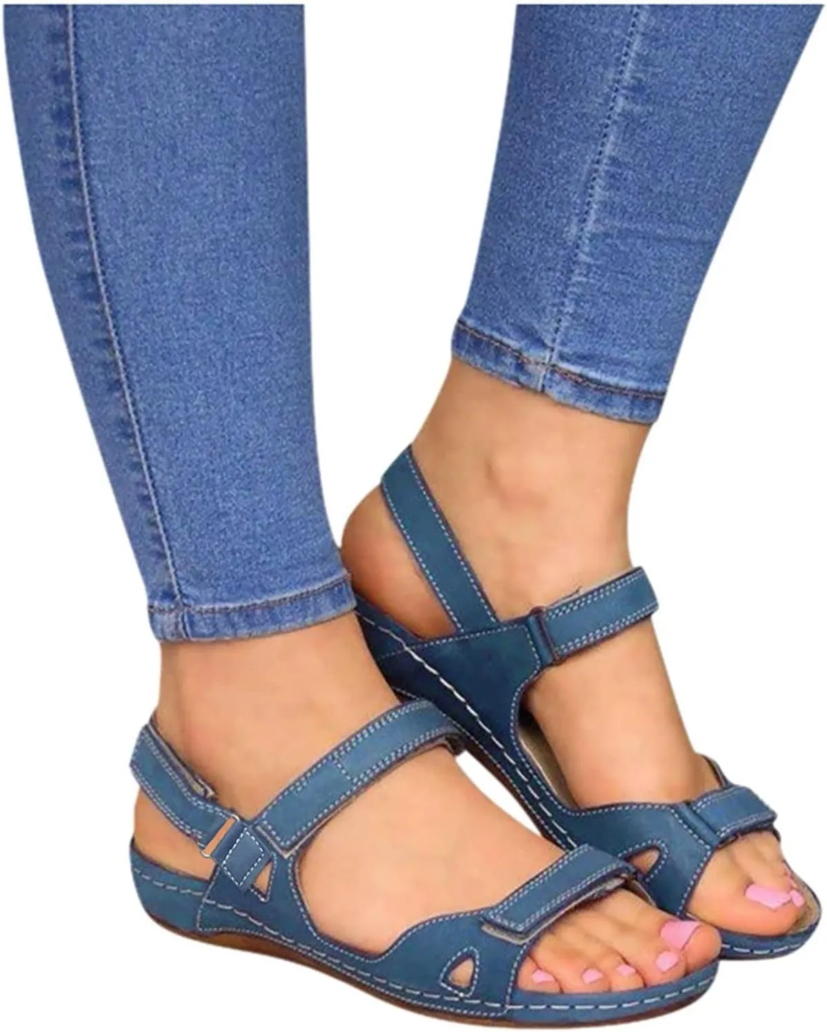 Orthotic Sandals for Women Extra Wide Flip Flops Beach Non Slip Wedge Sandal Dressy Wide Arch Support Shoes for Womens Wedge Shoes Slip On Dressy Wedge Orthopedic Shoe for Woman