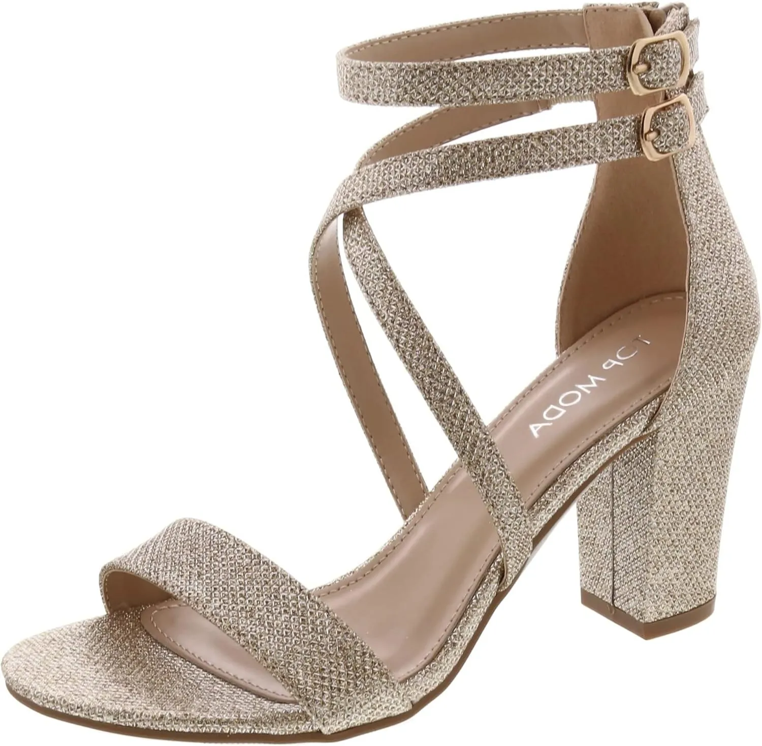 Over The Toe Cross Strap Block Heel Open Toe Dress Sandal