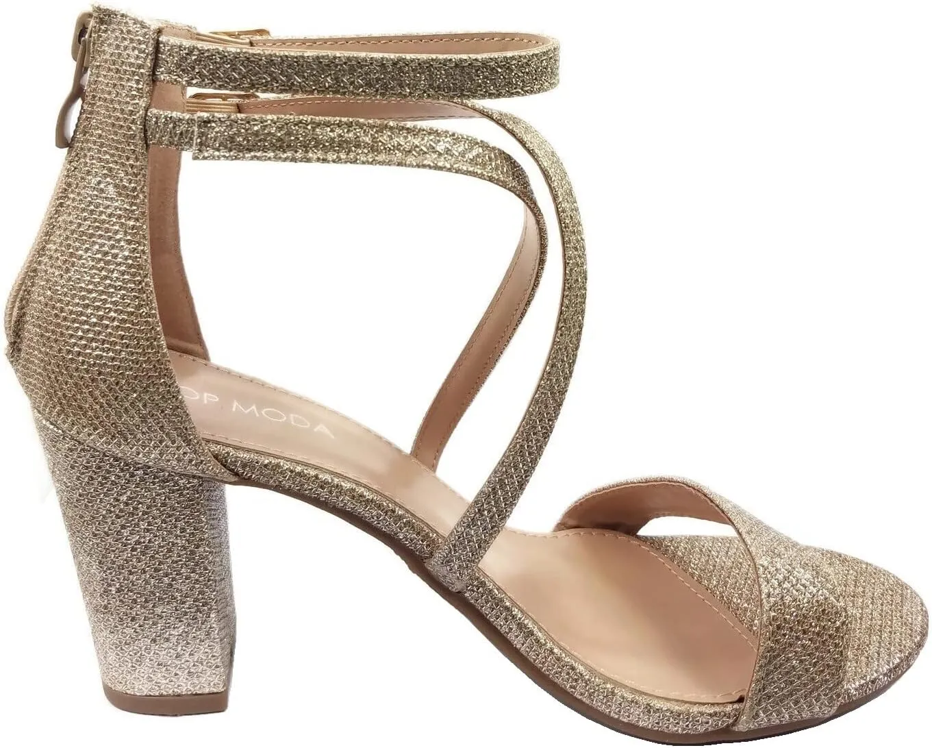 Over The Toe Cross Strap Block Heel Open Toe Dress Sandal
