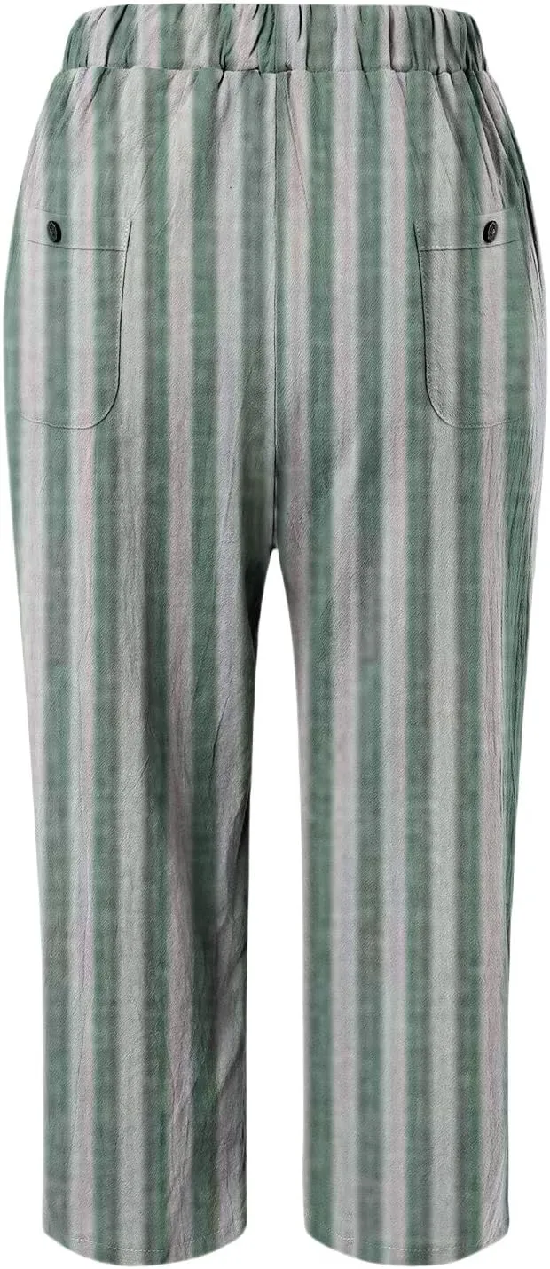 Pantalon De Lino para Mujer Drawstring Pants Linen Blend Pants