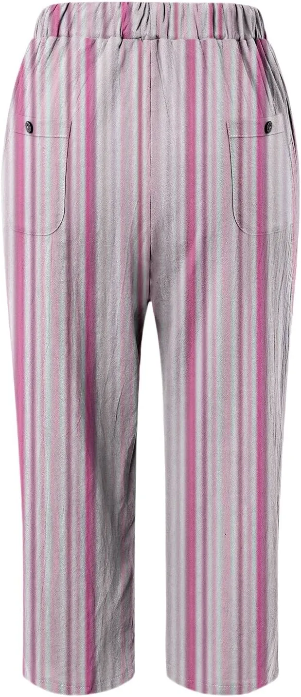 Pantalon De Lino para Mujer Drawstring Pants Linen Blend Pants