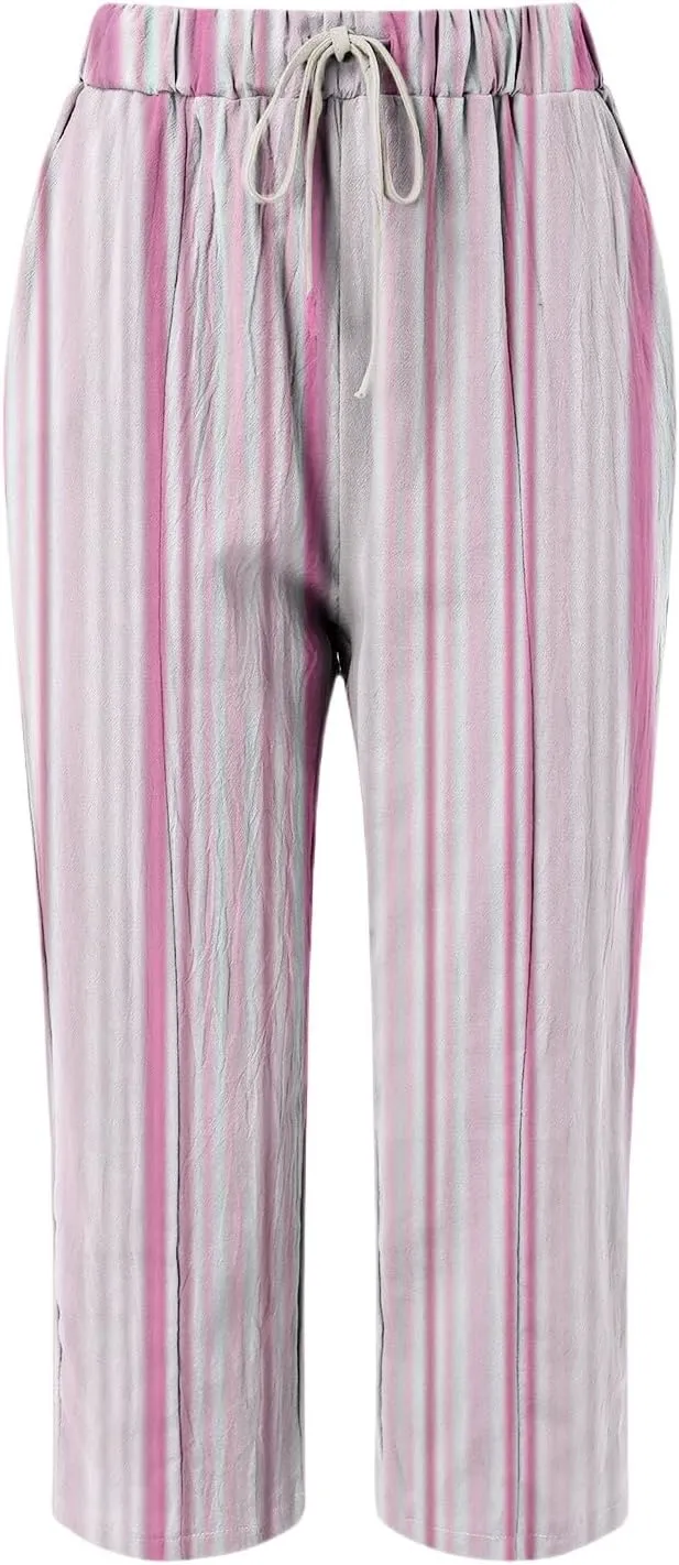 Pantalon De Lino para Mujer Drawstring Pants Linen Blend Pants