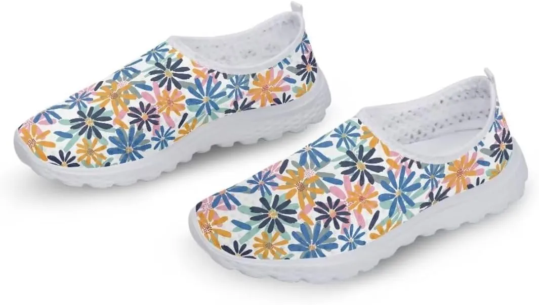 Pinupub Women Running Walking Shoes Colorful Print Soft Lightweight Practical No Tie Shoe Lace Fashion Sports Sneakers