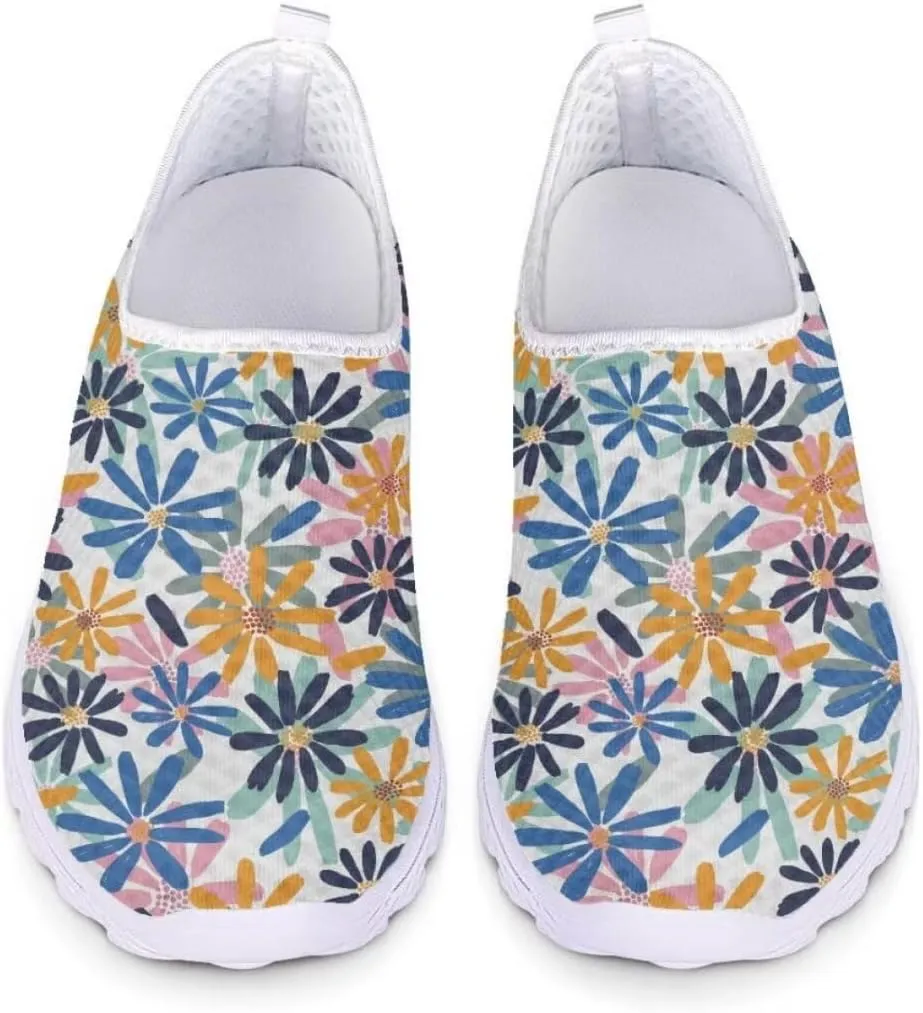 Pinupub Women Running Walking Shoes Colorful Print Soft Lightweight Practical No Tie Shoe Lace Fashion Sports Sneakers