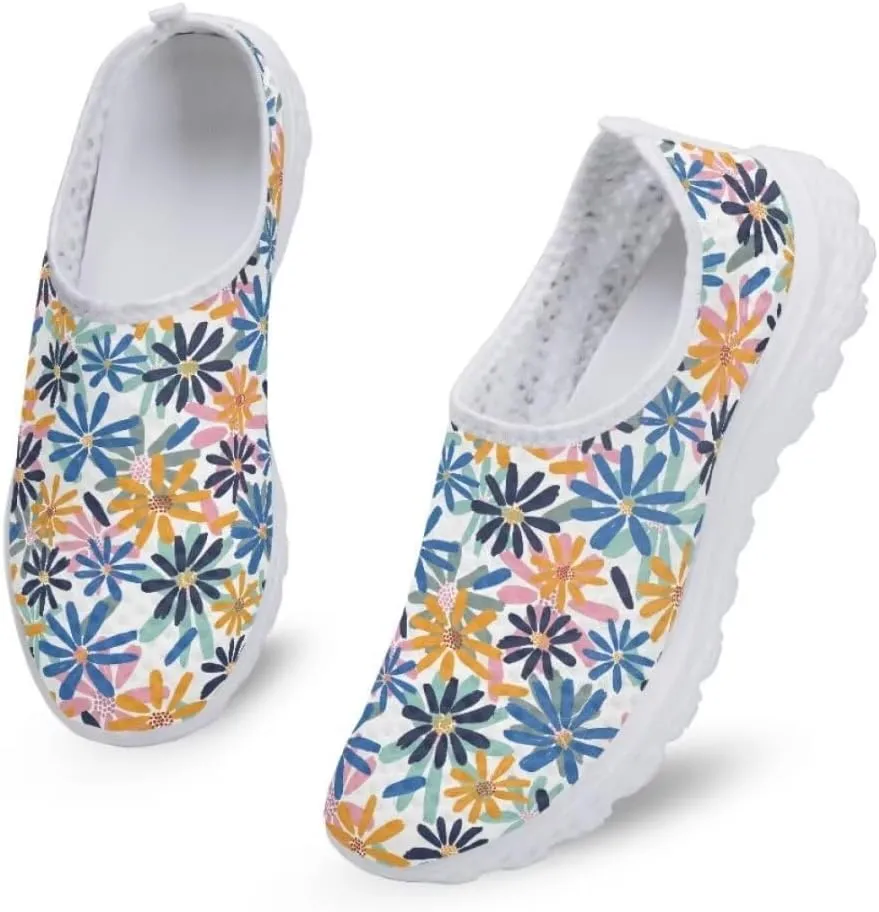 Pinupub Women Running Walking Shoes Colorful Print Soft Lightweight Practical No Tie Shoe Lace Fashion Sports Sneakers
