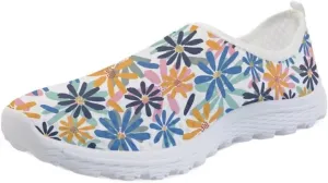 Pinupub Women Running Walking Shoes Colorful Print Soft Lightweight Practical No Tie Shoe Lace Fashion Sports Sneakers
