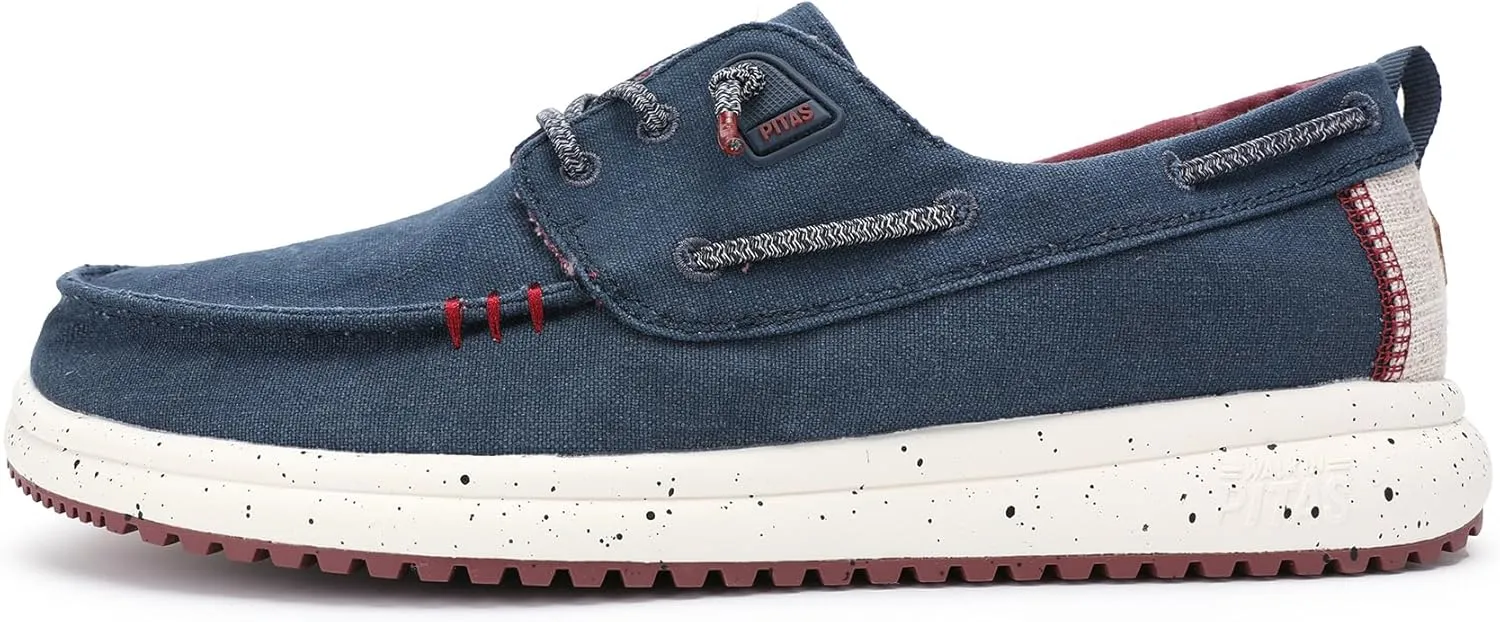 PITAS Byron Men’s Boat Shoes | Lightweight Slip-On Loafers | Ultra-Comfortable Casual Shoes for Men | Navy