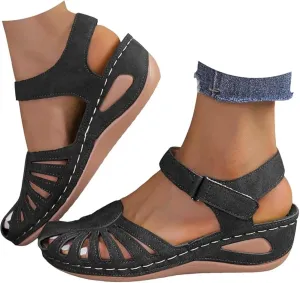 Platform Clogs for Women Closed Toe Wedge Sandals Slip On Walking Sandals Hollow Out Comfortable Vacation Sandals