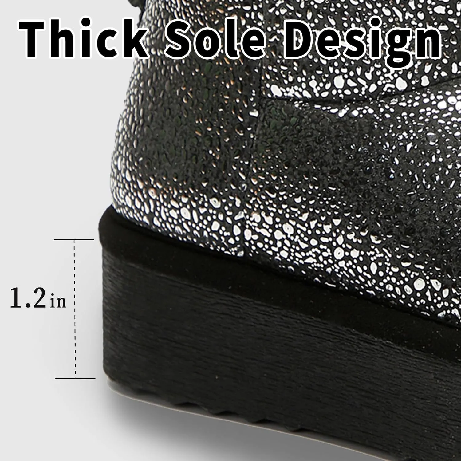 Platform Mini Boots for Women Genuine Suede Leather Anti-Slip Mini Platform Boots Lightweight Warm Snow Boots