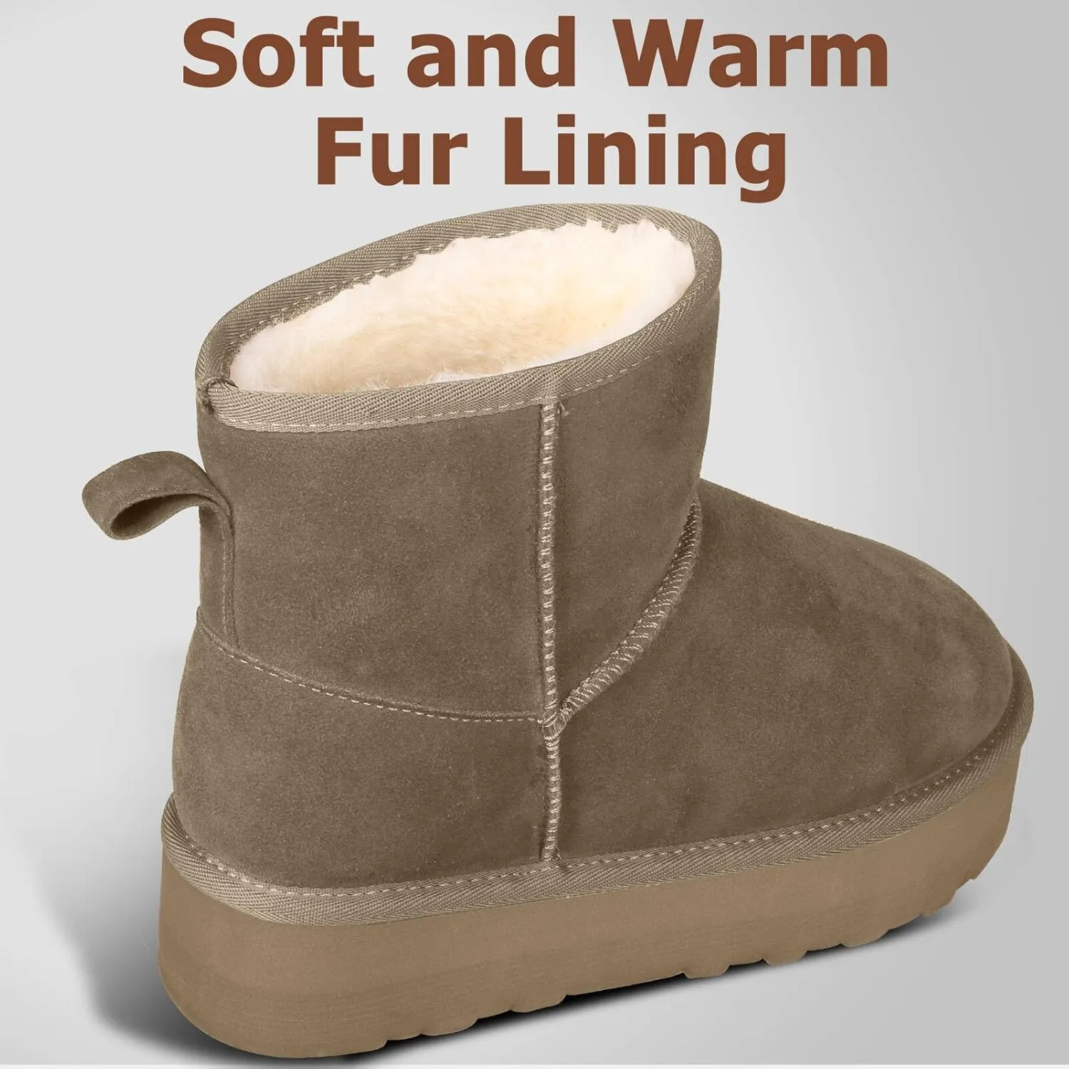 Platform Mini Boots Snow Boots for Women Winter Slippers Boots Non-slip and Waterproof Lightweight Comfortable Stay Warm