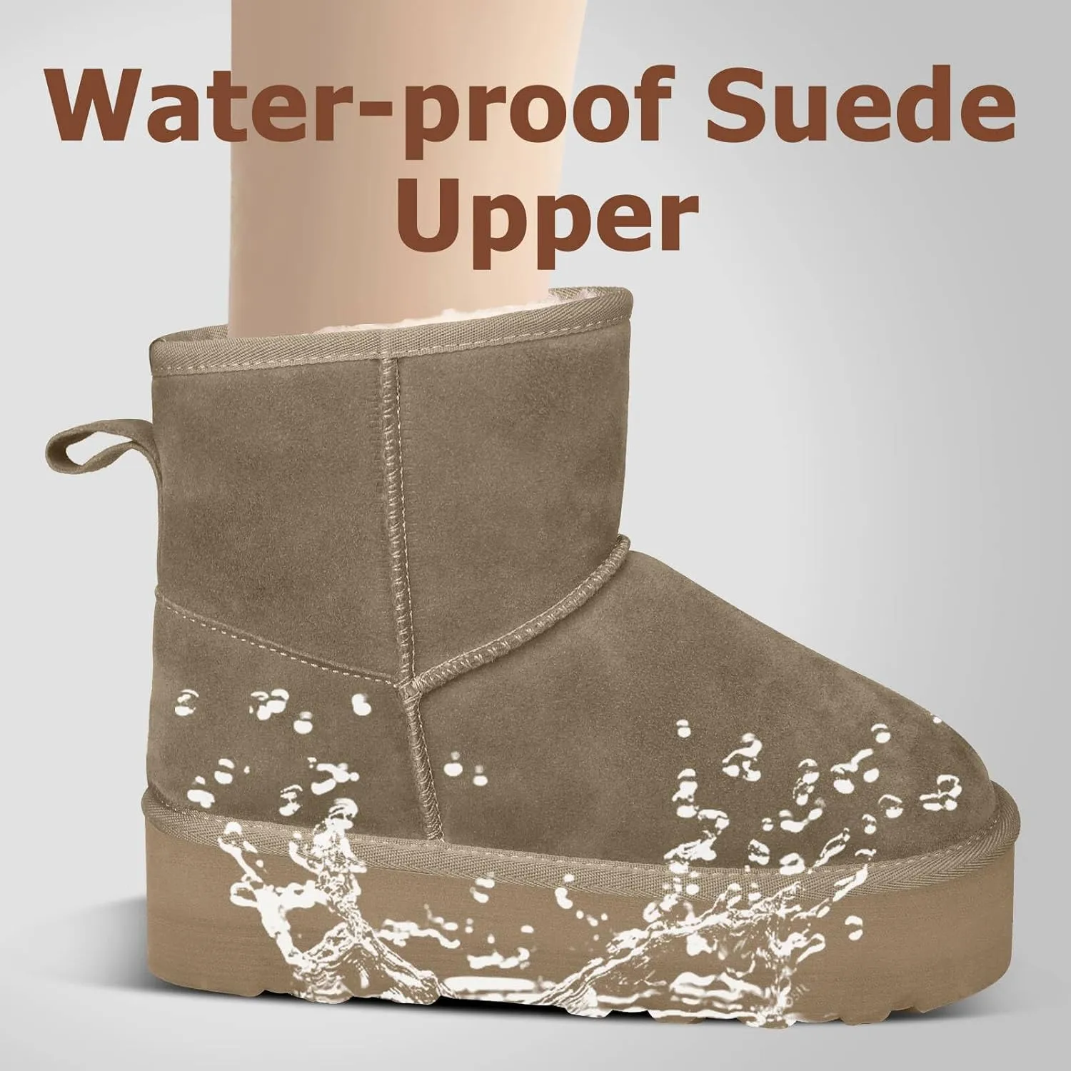 Platform Mini Boots Snow Boots for Women Winter Slippers Boots Non-slip and Waterproof Lightweight Comfortable Stay Warm