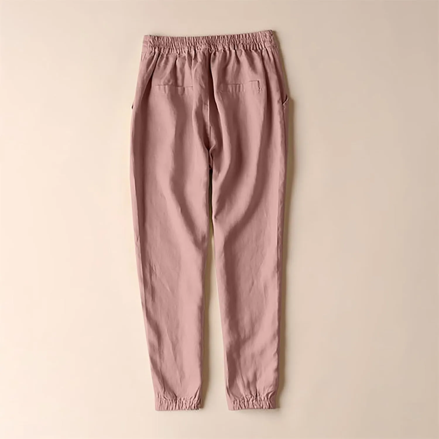 Plus Size Linen Pants Striped Linen Pants High Waist Loose Slit Cropped Pants with Pockets Linen Outfit Women Summer
