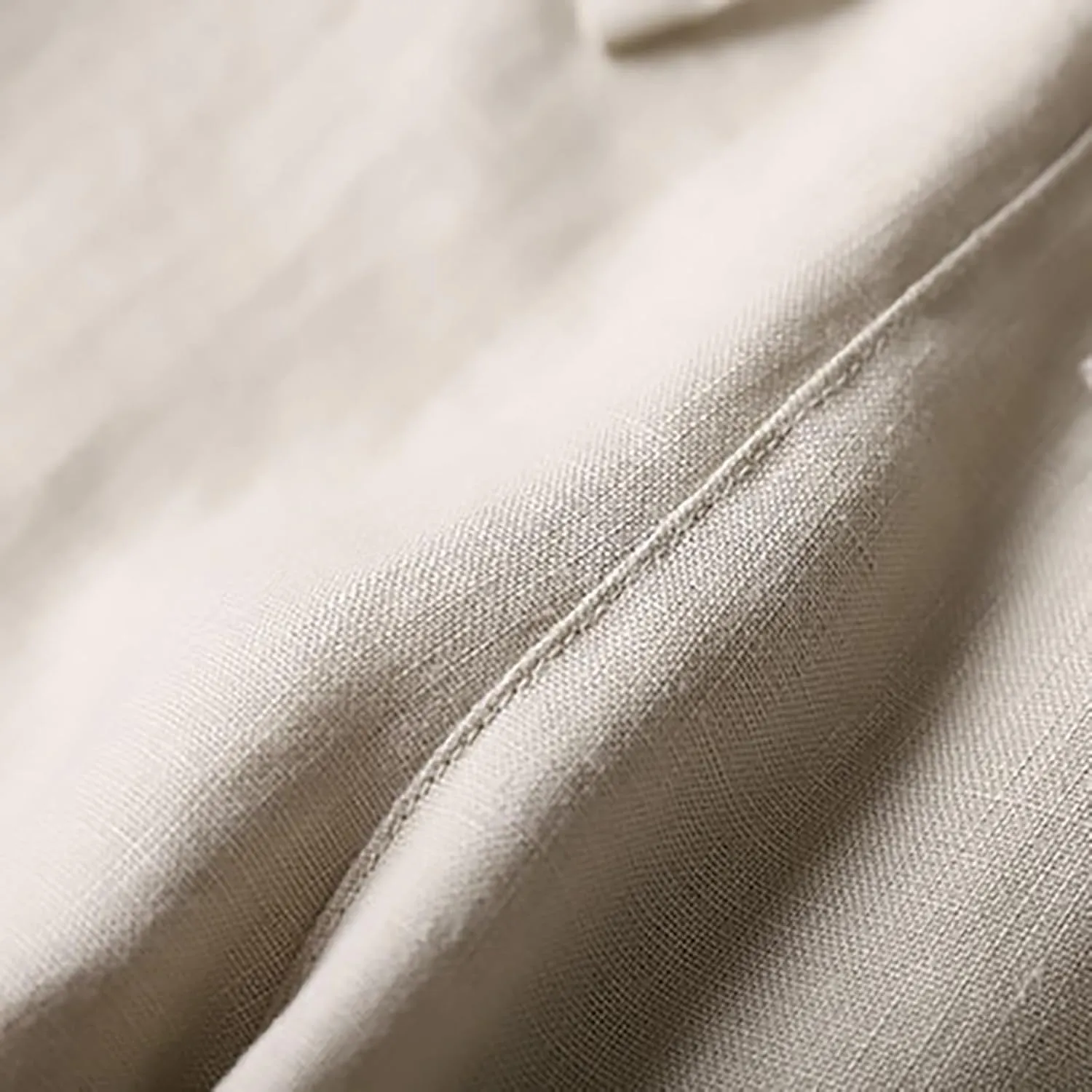 Plus Size Linen Pants Striped Linen Pants High Waist Loose Slit Cropped Pants with Pockets Linen Outfit Women Summer