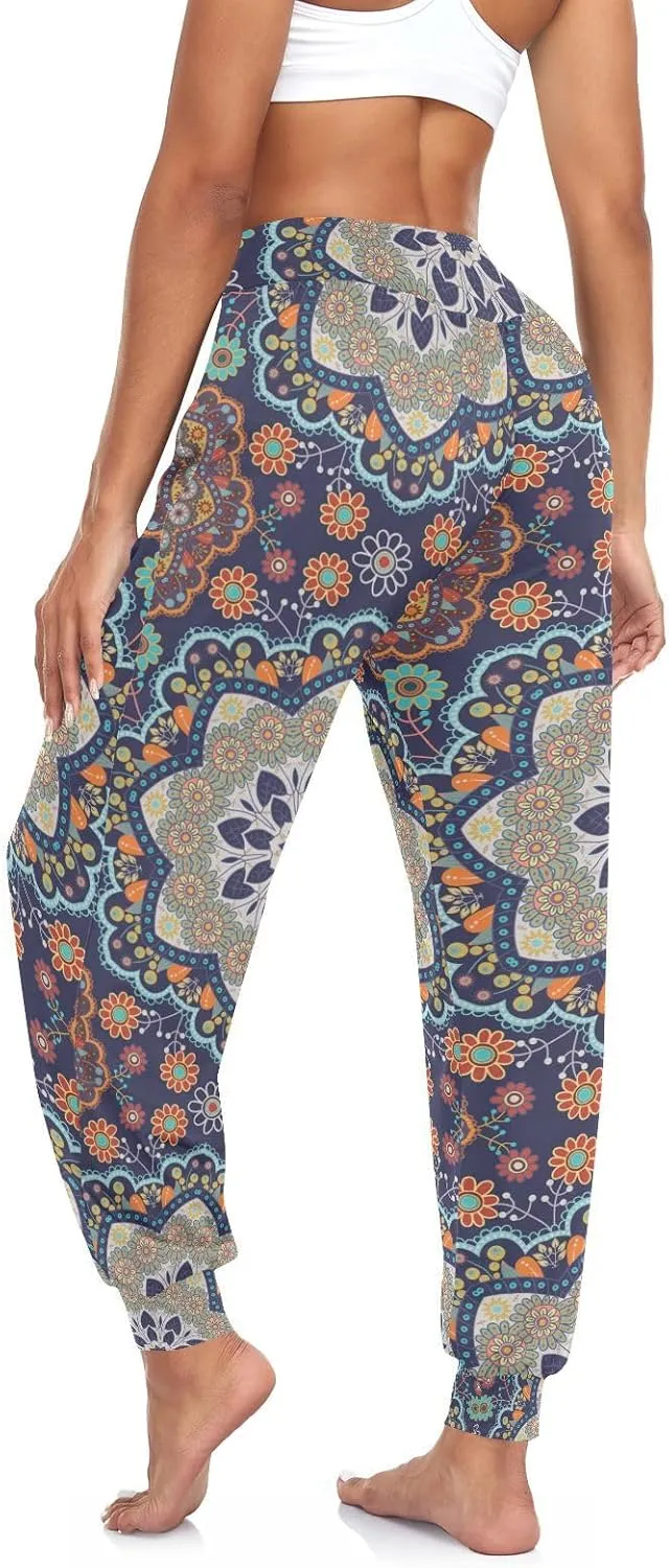 Poeticcity Women Thin Trousers Lounge Harem Sweatpants Yoga Leggings Dance Pants(S-2XL)