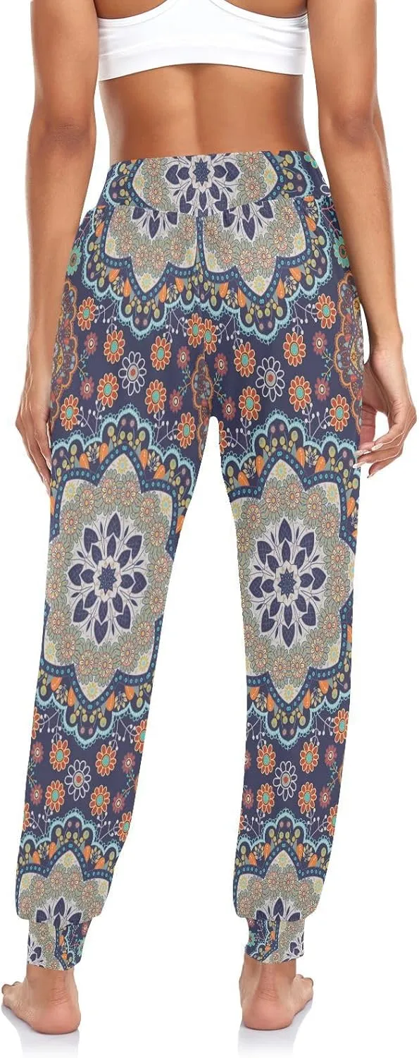 Poeticcity Women Thin Trousers Lounge Harem Sweatpants Yoga Leggings Dance Pants(S-2XL)