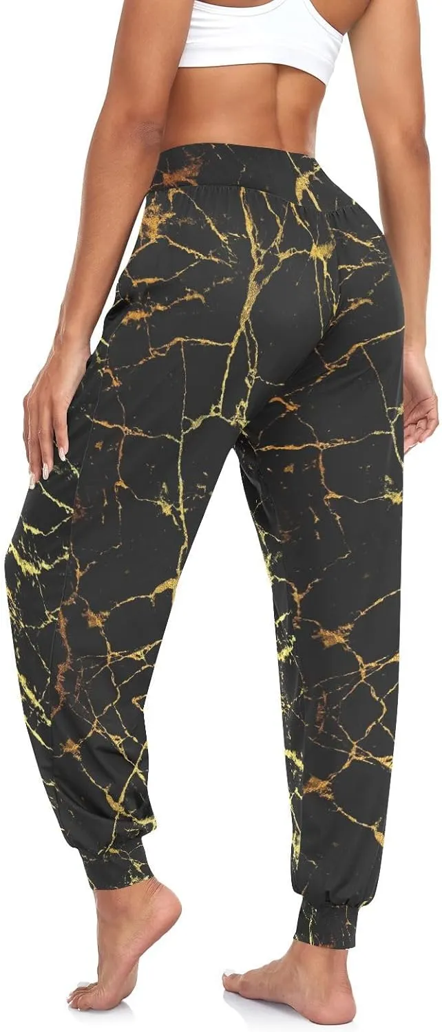 Poeticcity Women Thin Trousers Lounge Harem Sweatpants Yoga Leggings Dance Pants(S-2XL)