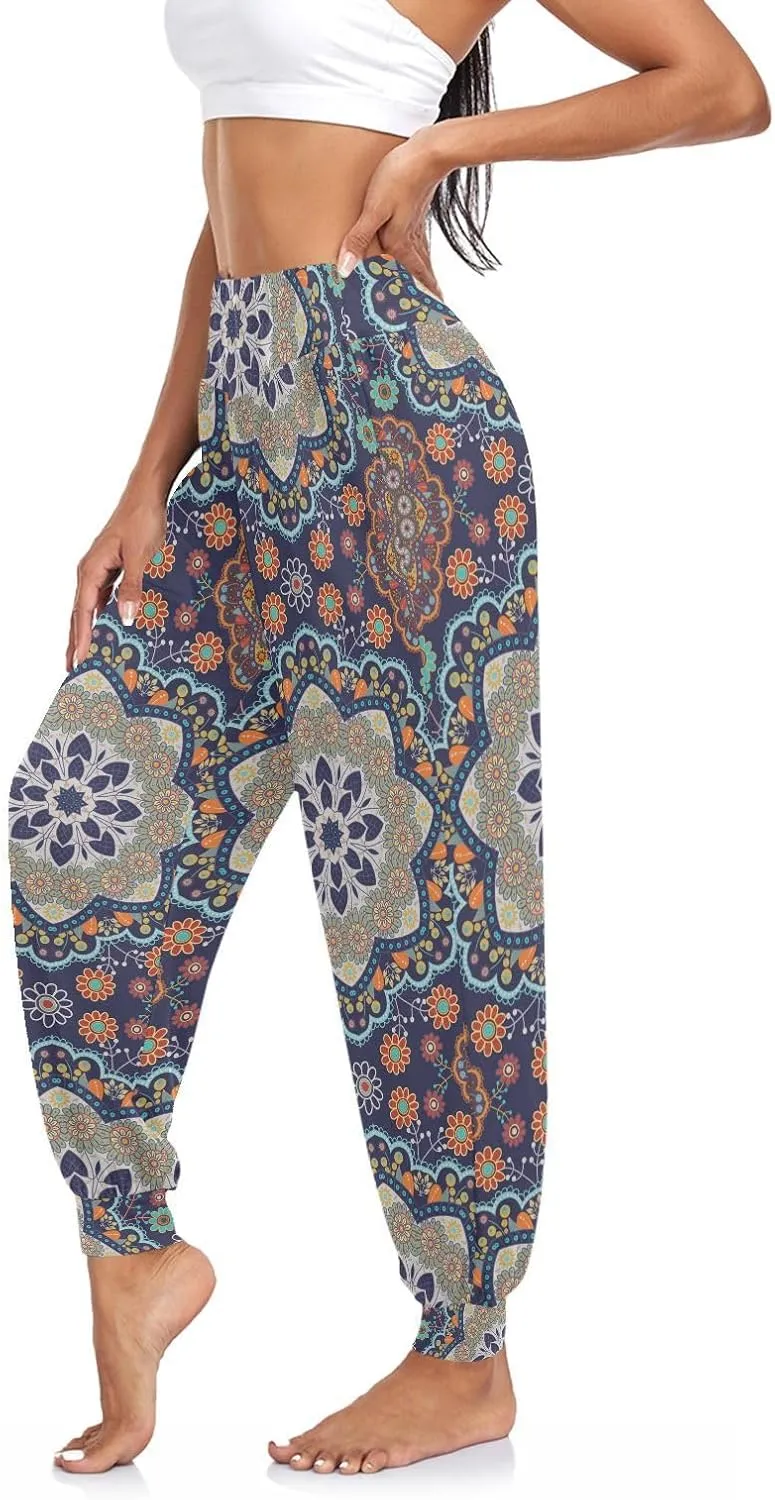 Poeticcity Women Thin Trousers Lounge Harem Sweatpants Yoga Leggings Dance Pants(S-2XL)