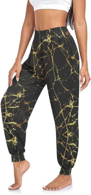 Poeticcity Women Thin Trousers Lounge Harem Sweatpants Yoga Leggings Dance Pants(S-2XL)