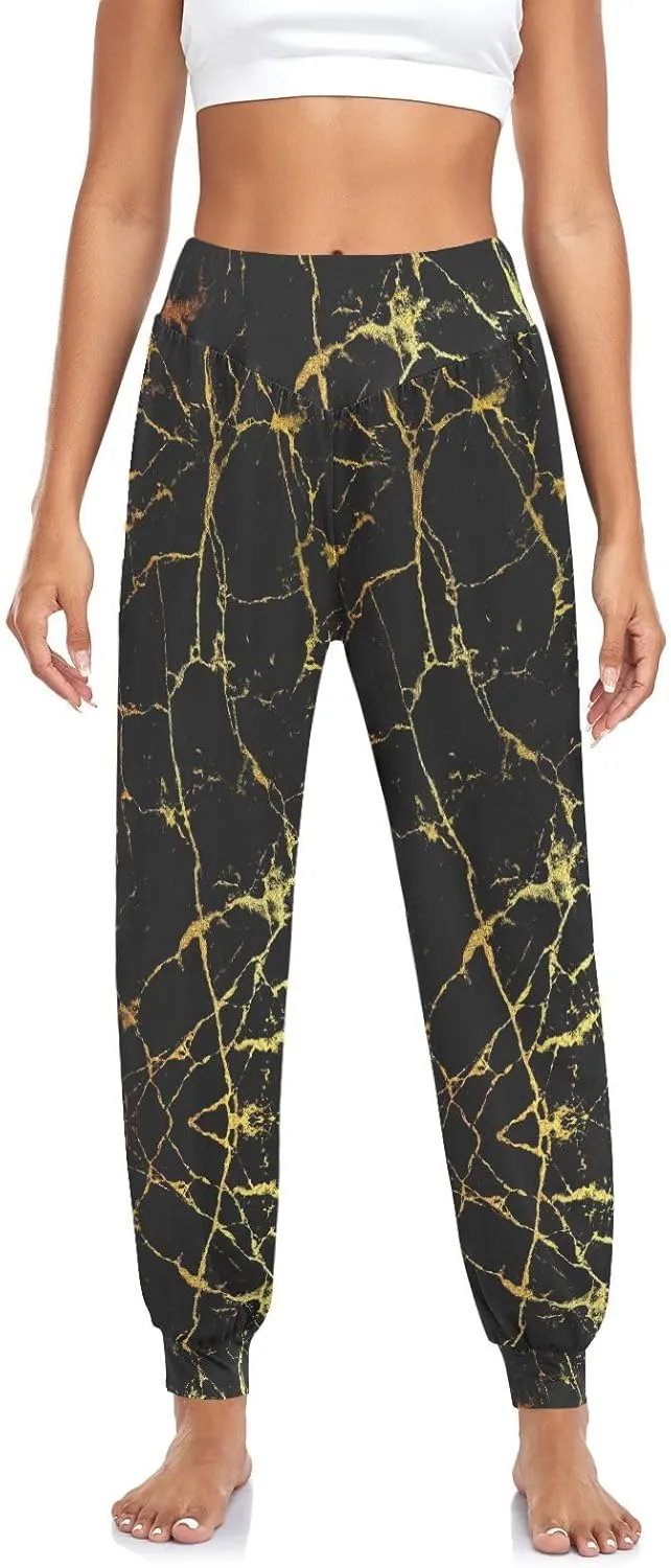 Poeticcity Women Thin Trousers Lounge Harem Sweatpants Yoga Leggings Dance Pants(S-2XL)