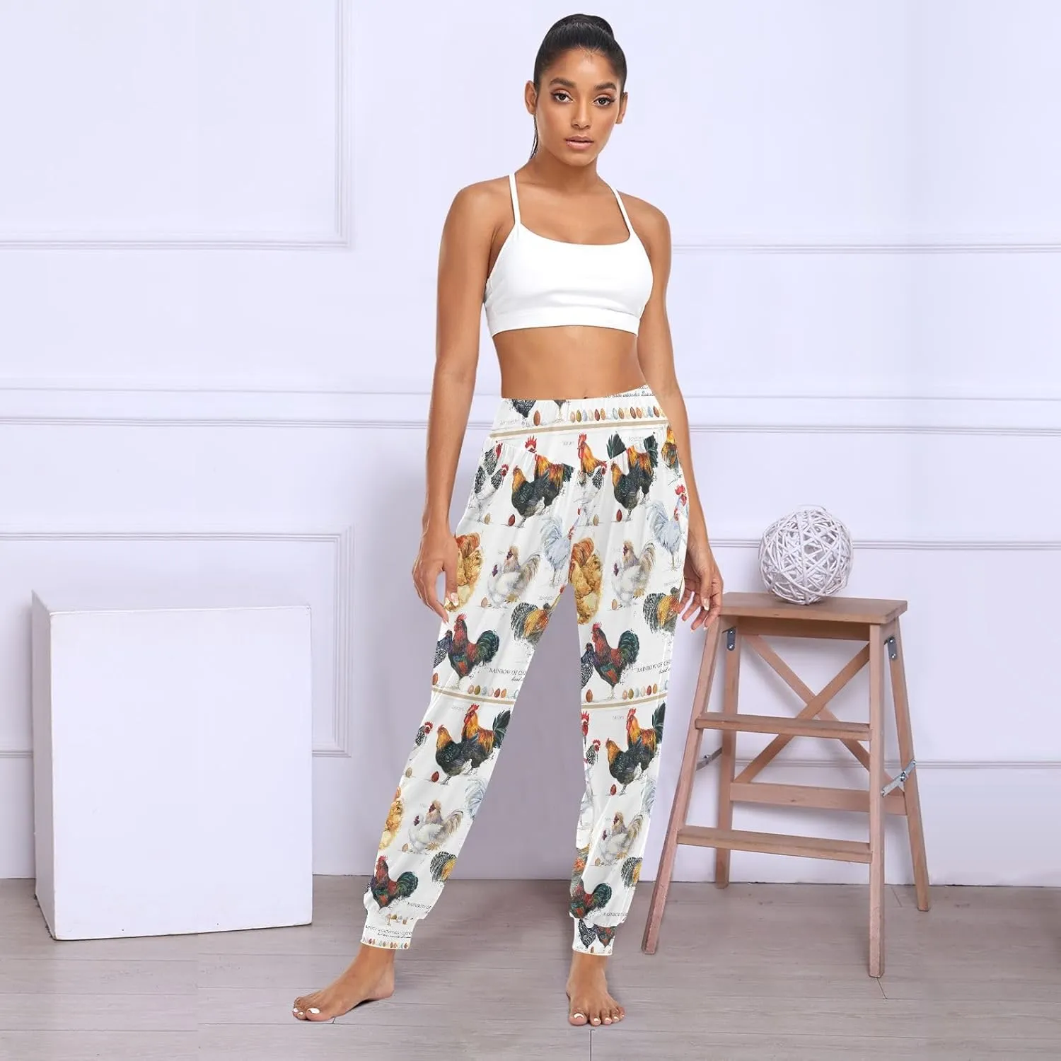 Poeticcity Women Thin Trousers Lounge Harem Sweatpants Yoga Leggings Dance Pants(S-2XL)