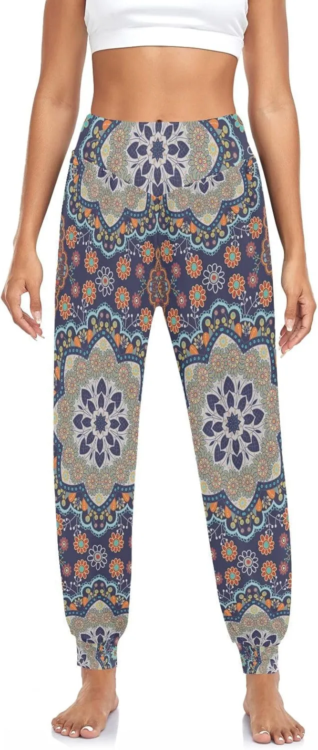 Poeticcity Women Thin Trousers Lounge Harem Sweatpants Yoga Leggings Dance Pants(S-2XL)
