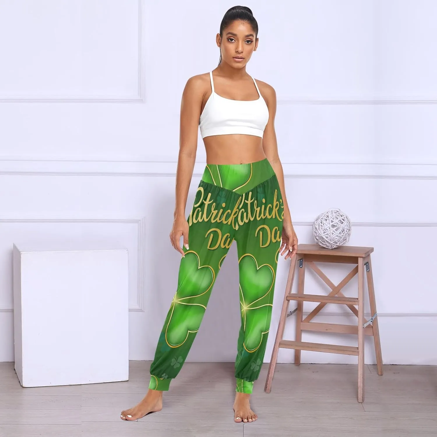 Poeticcity Women Thin Trousers Lounge Harem Sweatpants Yoga Leggings Dance Pants(S-2XL)