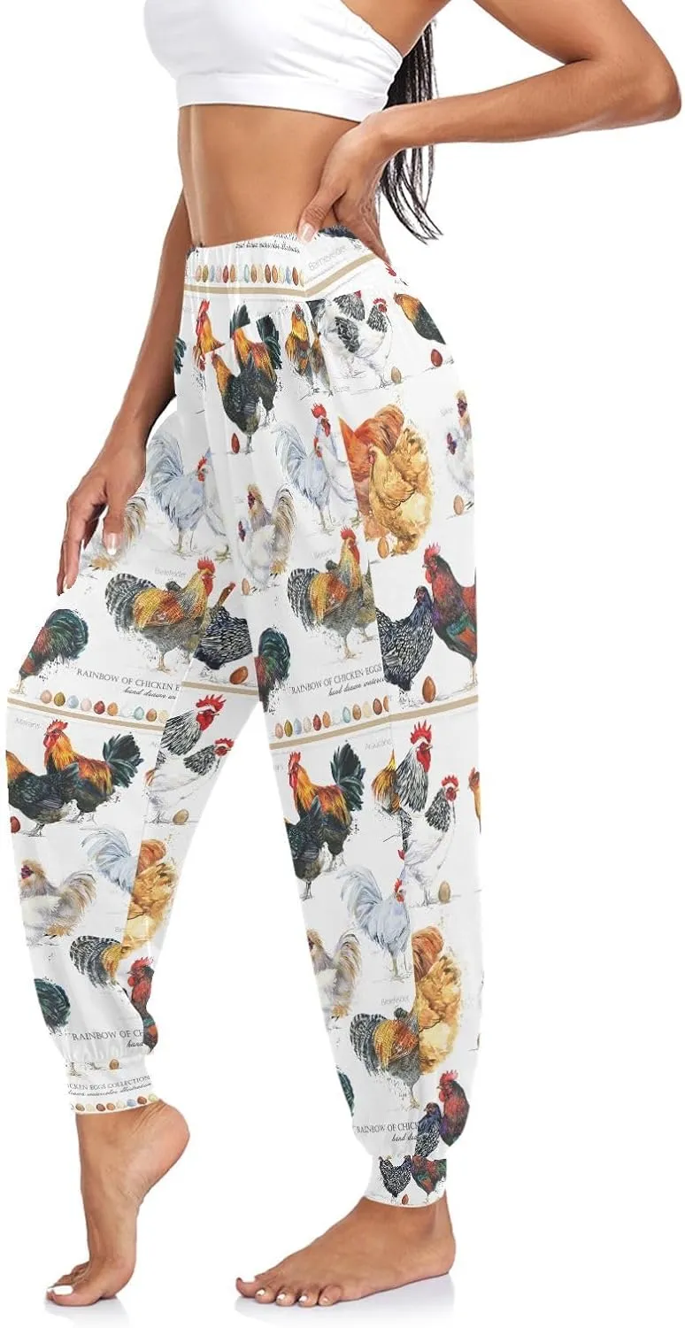 Poeticcity Women Thin Trousers Lounge Harem Sweatpants Yoga Leggings Dance Pants(S-2XL)