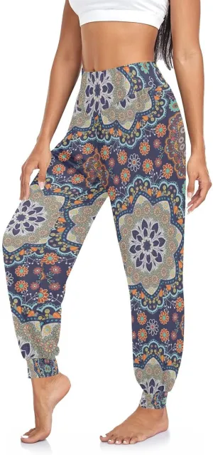 Poeticcity Women Thin Trousers Lounge Harem Sweatpants Yoga Leggings Dance Pants(S-2XL)