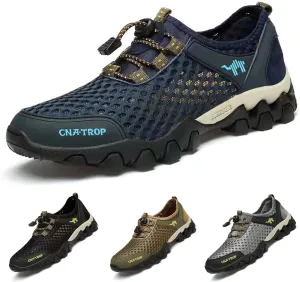Portable Tied Orthopedic Hiking Quick-Drying Sneakers for Mens,Casual Jogging Walking Shoes with Arch Support for Flat Feet,Outdoor Fashion Non- Slip Sneakers for Running,Driving