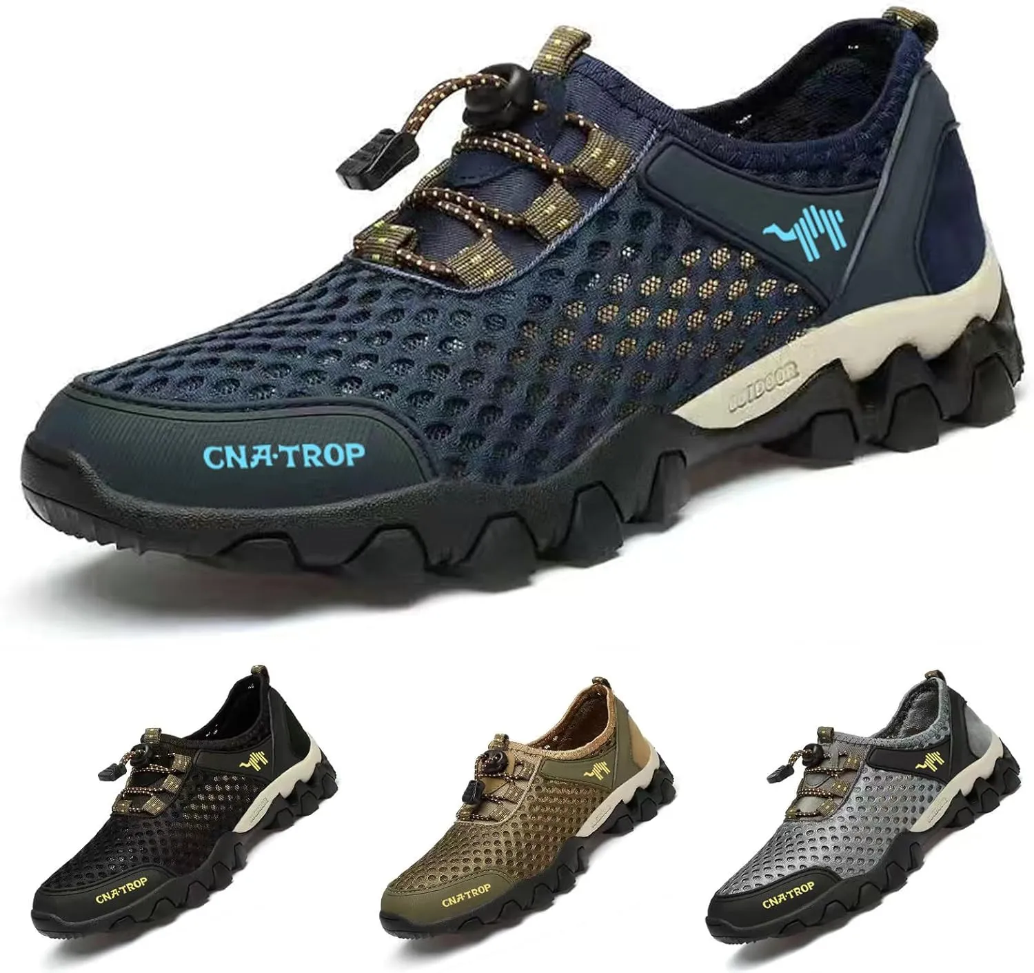 Portable Tied Orthopedic Hiking Quick-Drying Sneakers for Mens,Casual Jogging Walking Shoes with Arch Support for Flat Feet,Outdoor Fashion Non- Slip Sneakers for Running,Driving
