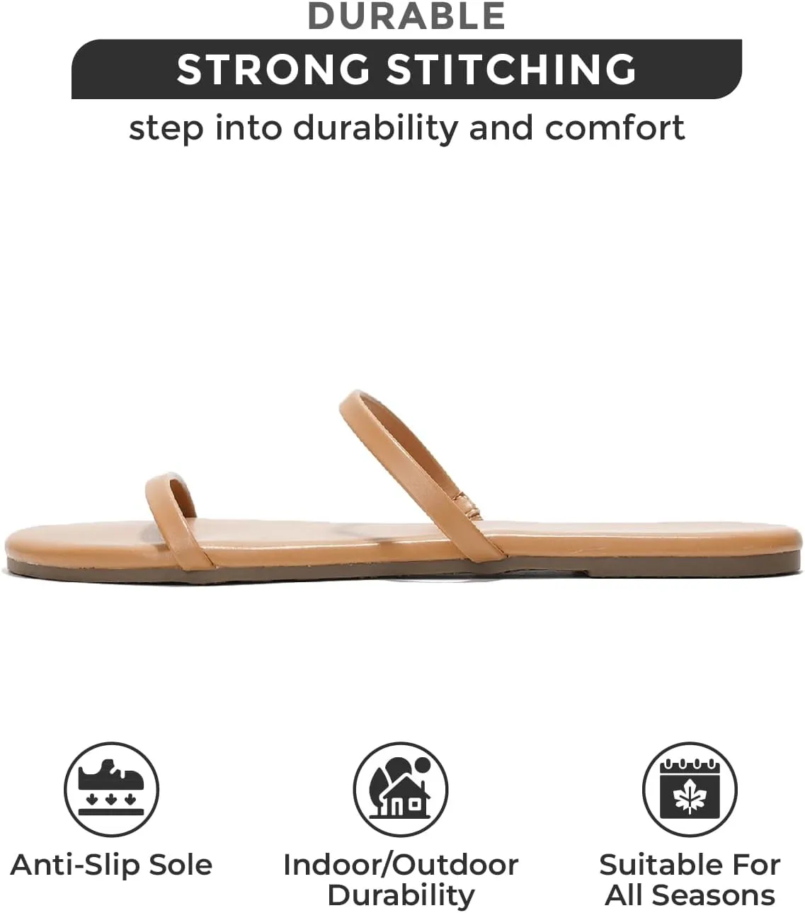 Project Cloud Sandals Women - Memory Foam Flip Flops for Women - Vegan Leather Summer Sandals - Lightweight Slip On Beach Essentials Slides (Transition)