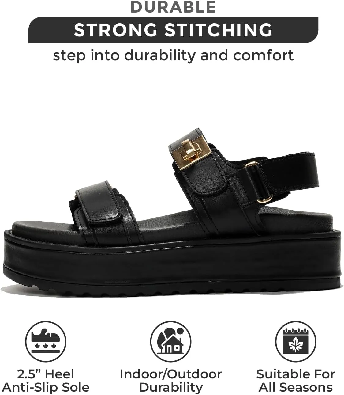 Project Cloud Wedge Sandals for Women - Memory Foam & Open Toe Platform - Non-Slip Beach Essentials Wedges Platform Sandals for Women 2025 (Ginevra)