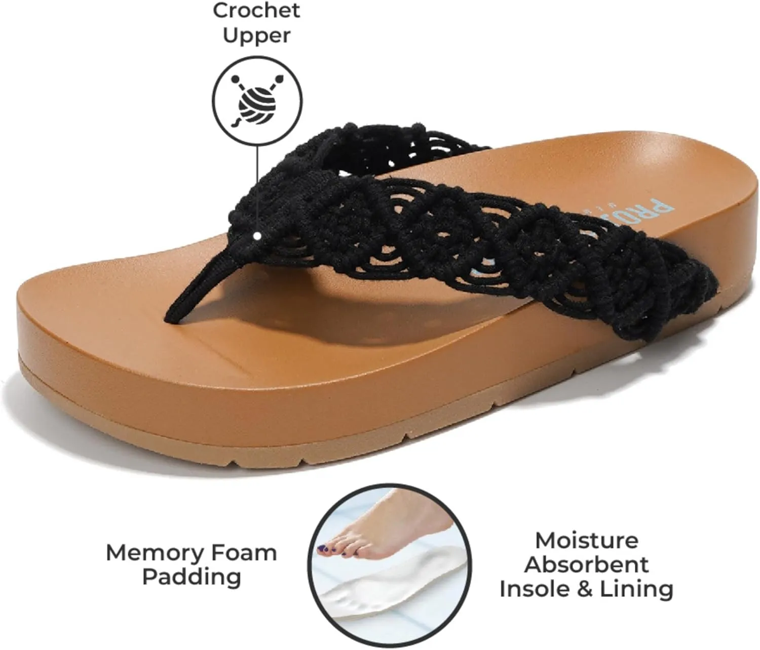 Project Cloud Womens Sandals – Comfortable Crochet Flip Flops for Women with Memory Foam Insole – Lightweight Fashion Sandals for Women 2025 – Womens Flip Flops for Summer (Hammock)